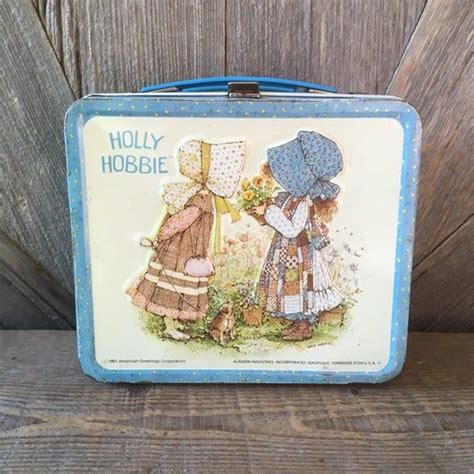 Vintage Holly Hobby Embossed Metal Lunch Box w/ Thermos 1970s